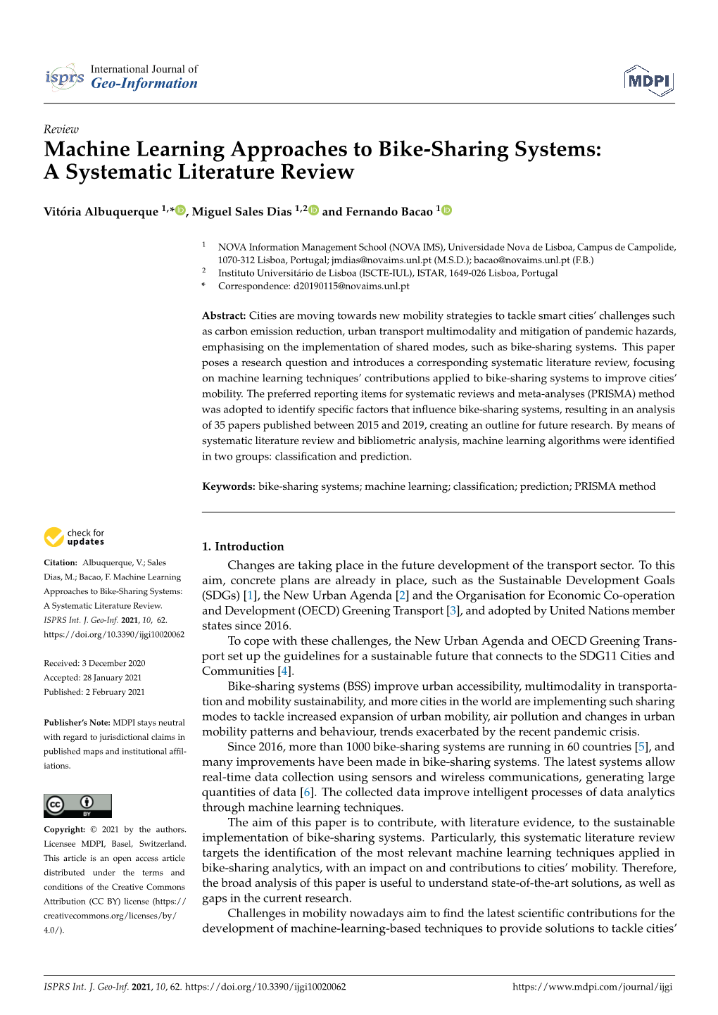 Machine Learning Approaches to Bike-Sharing Systems: a Systematic Literature Review