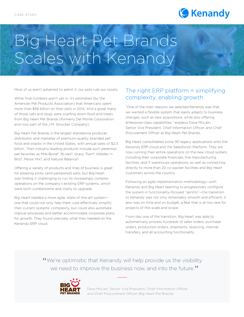 Big Heart Pet Brands Scales with Kenandy