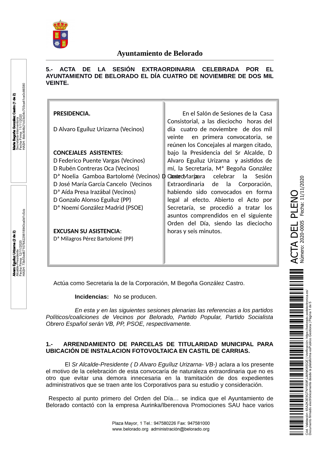 Acta Sesión Extraordinaria 04/11/2020