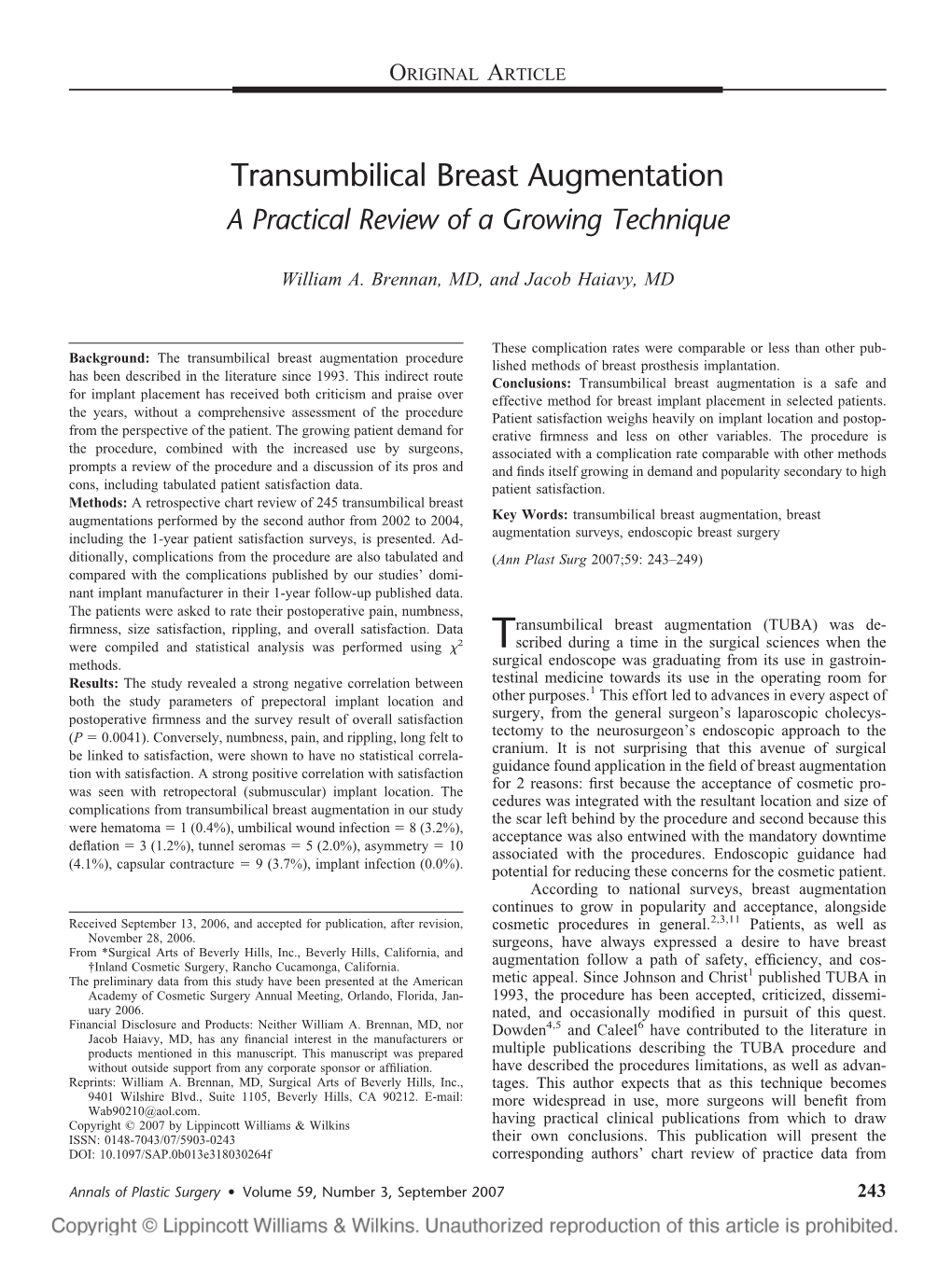 Transumbilical Breast Augmentation a Practical Review of a Growing Technique