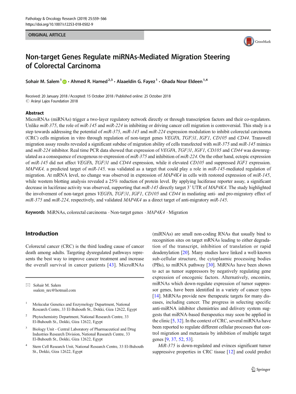 Non-Target Genes Regulate Mirnas-Mediated Migration Steering of Colorectal Carcinoma