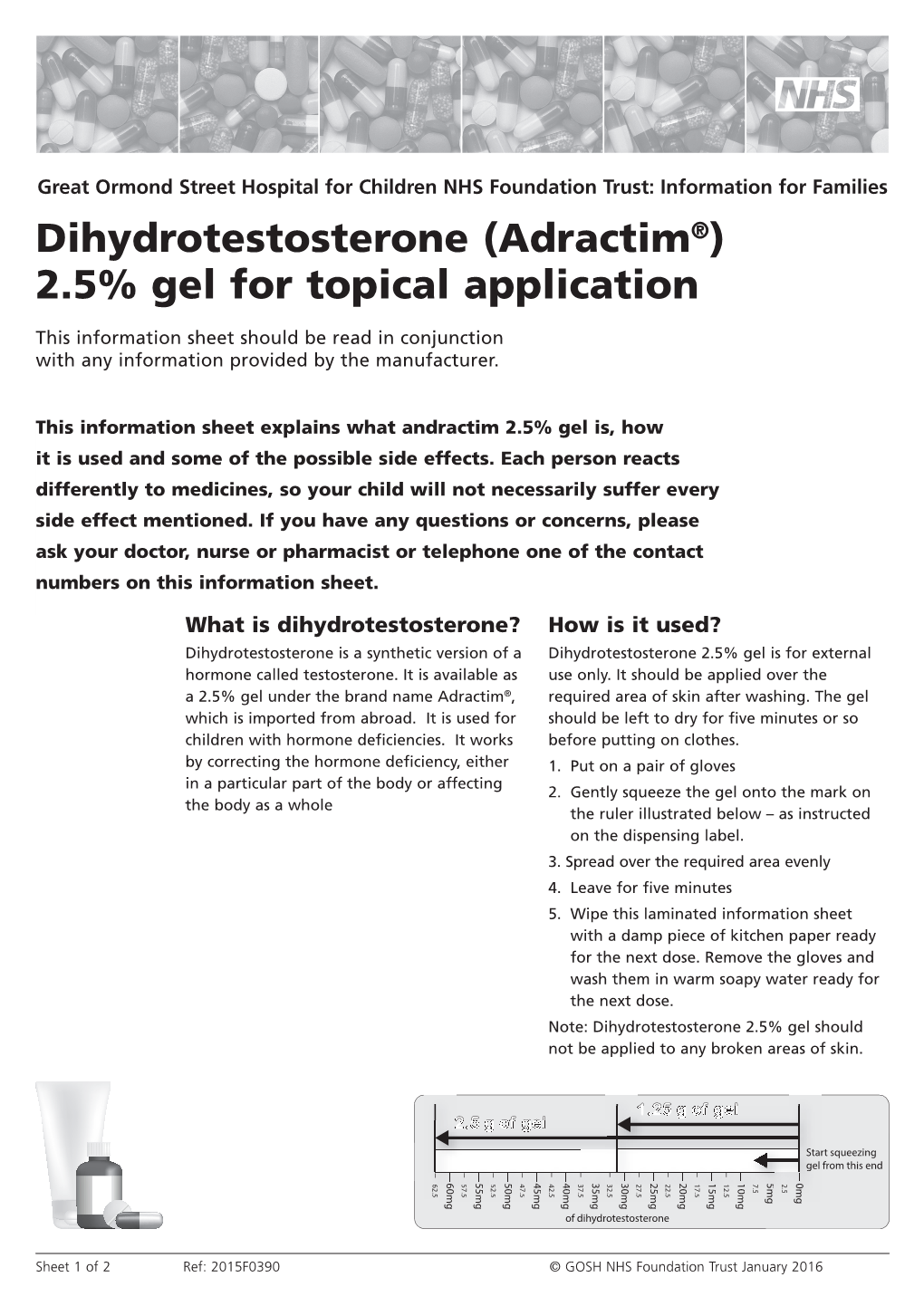 Dihydrotestosterone (Adractim®) 2.5% Gel for Topical Application