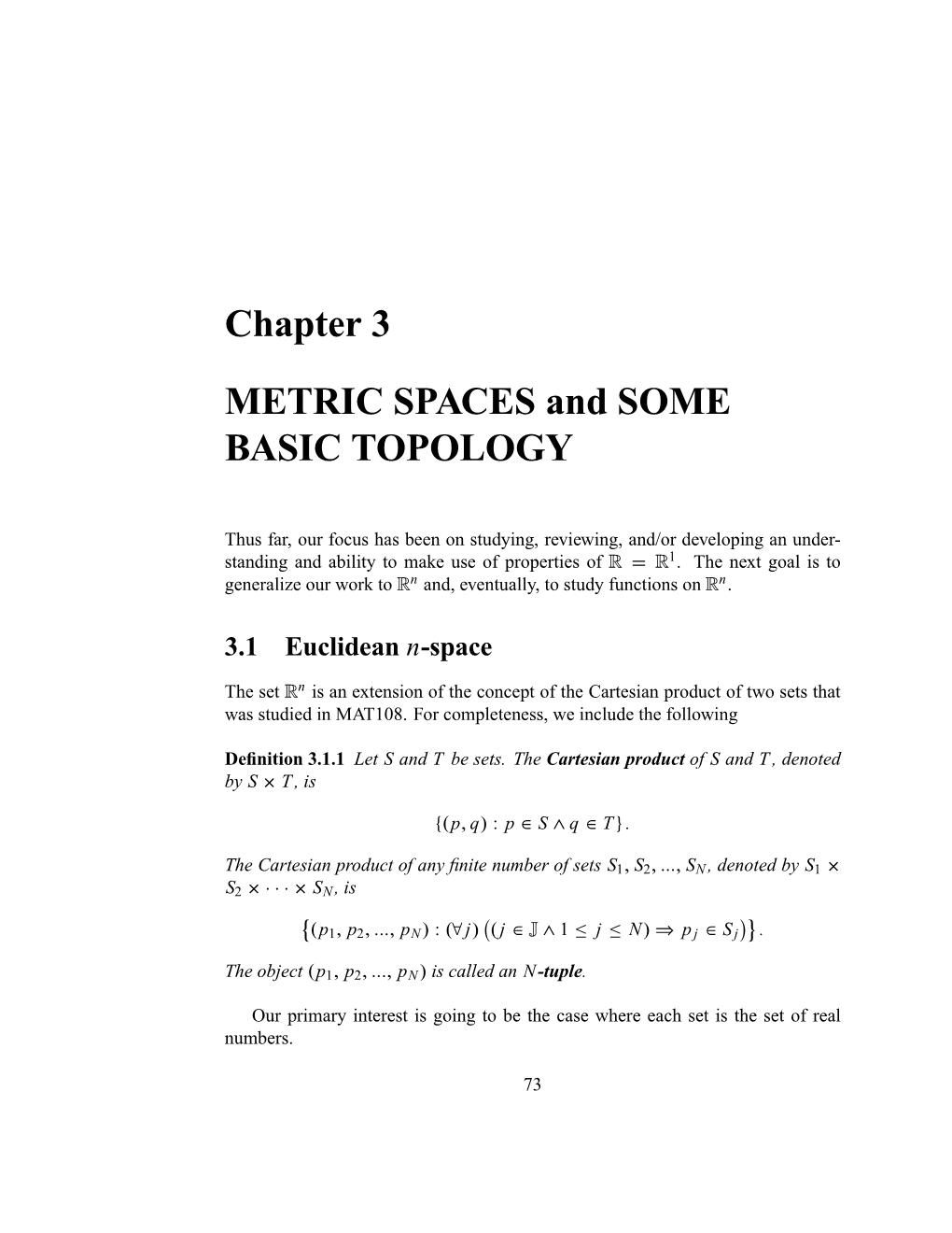 METRIC SPACES and SOME BASIC TOPOLOGY