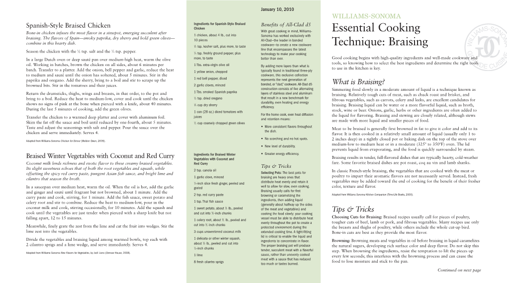 Braising V3 12/22/09 11:24 AM Page 2 6037 Ws Braising V3 12/22/09 11:24 AM Page 3