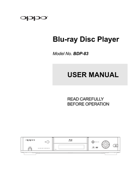 BDP-83 English Manual