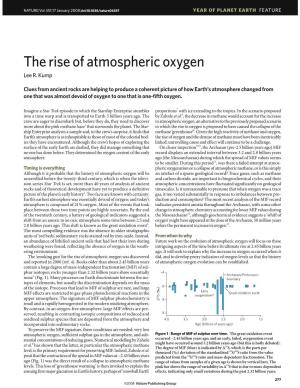 The Rise of Atmospheric Oxygen Lee R