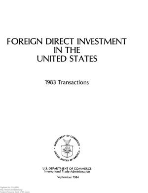 Foreign Direct Investment in the United States. Transactions