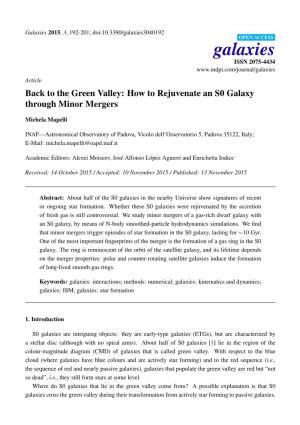 The Green Valley: How to Rejuvenate an S0 Galaxy Through Minor Mergers