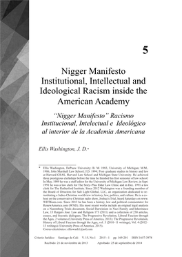 Nigger Manifesto Institutional, Intellectual and Ideological Racism