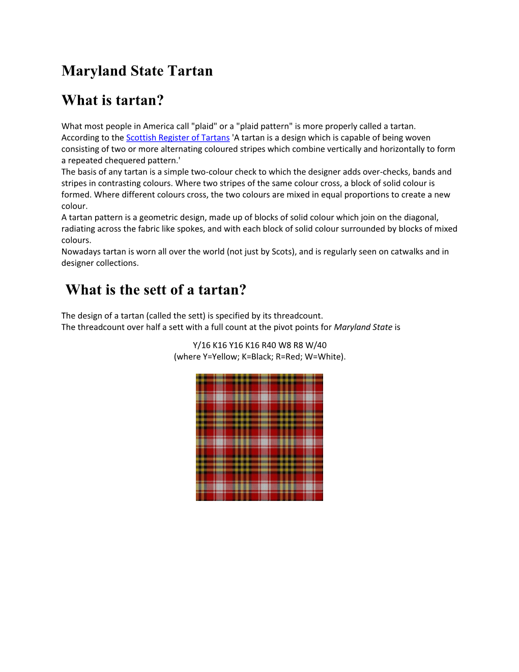 What Is the Sett of a Tartan?