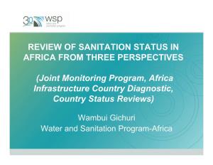 Joint Monitoring Program, Africa Infrastructure Country Diagnostic, Country Status Reviews)