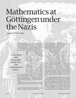 Mathematics at Gottingen Under the Nazis