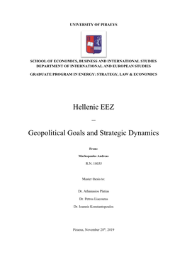 Hellenic EEZ – Geopolitical Goals and Strategic Dynamics
