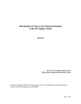 Distribution of Value in the Windward Islands to the UK Supply Chains