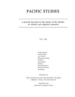 Vol. 12 No. 3 Pacific Studies