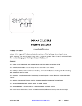 Diana Cilliers CV 2014