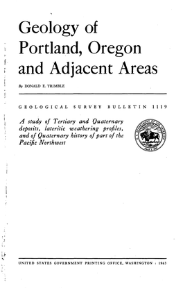 Geology of Portland, Oregon and Adjacent Areas