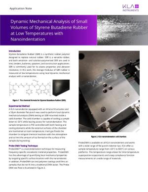 Dynamic Mechanical Analysis of Small Volumes of Styrene Butadiene Rubber at Low Temperatures with Nanoindentation