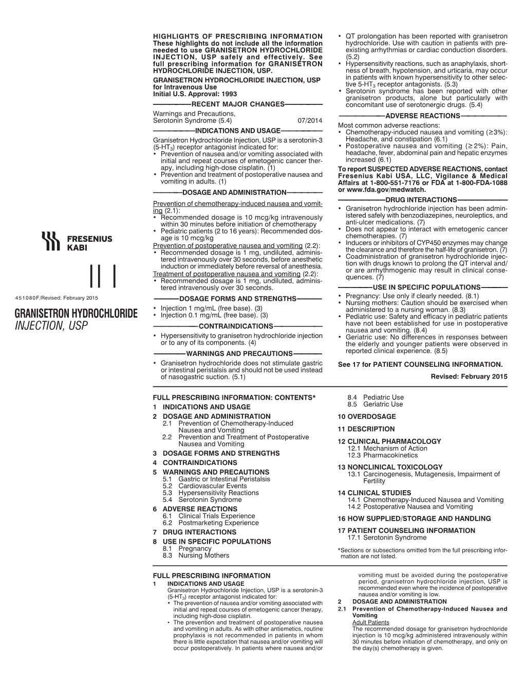 Granisetron Hydrochloride