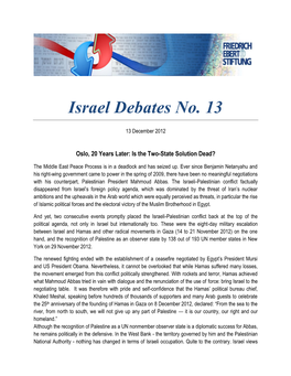 Israel Debates No. 13