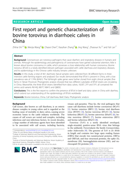 First Report and Genetic Characterization of Bovine Torovirus