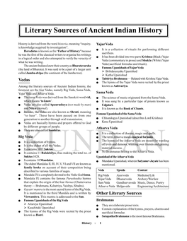 Literary Sources of Ancient Indian History