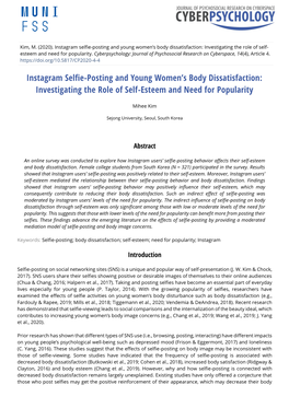 Instagram Selfie-Posting and Young Women's Body Dissatisfaction