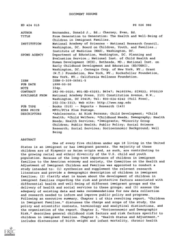 DOCUMENT RESUME AUTHOR Hernandez, Donald J