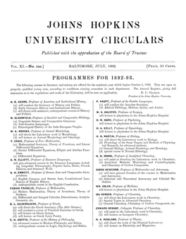 Programmes for 1892-93