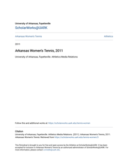 Arkansas Women's Tennis, 2011