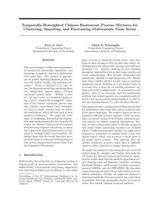 Temporally-Reweighted Chinese Restaurant Process Mixtures for Clustering, Imputing, and Forecasting Multivariate Time Series
