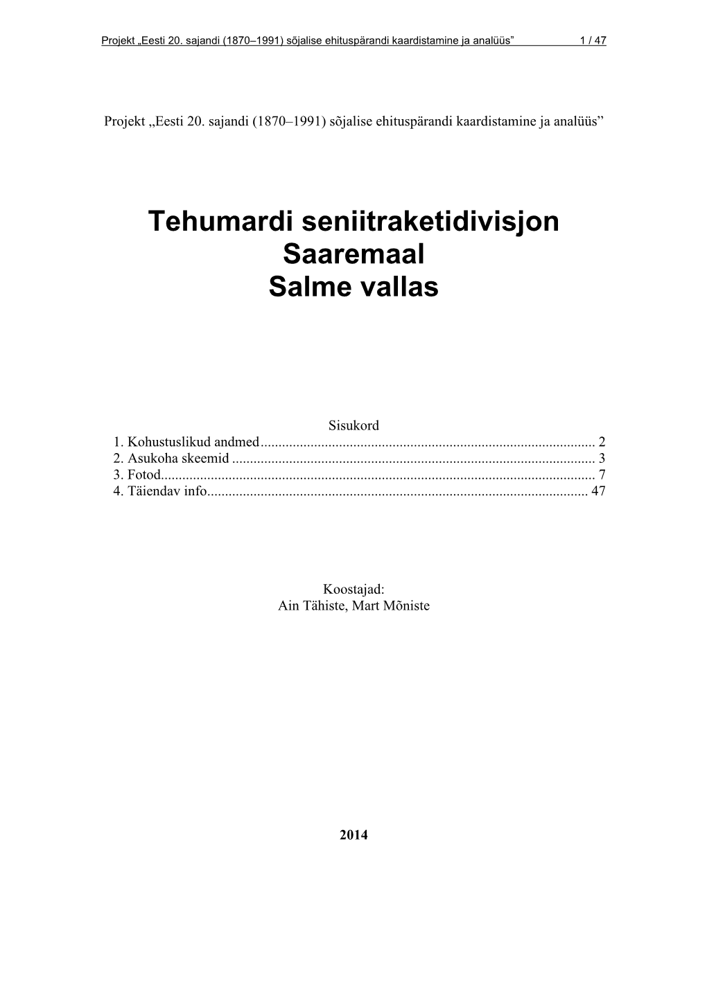 Tehumardi Seniitraketidivisjon Saaremaal Salme Vallas