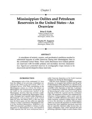 Mississippian Oolites and Petroleum Reservoirs in the United States—An Overview