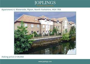 Apartment 4, Waterside, Ripon, North Yorkshire, HG4 1RA Asking Price