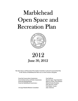 Marblehead Open Space and Recreation Plan 2012