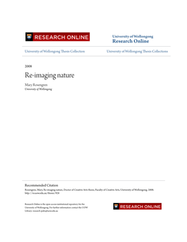 Re-Imaging Nature Mary Rosengren University of Wollongong