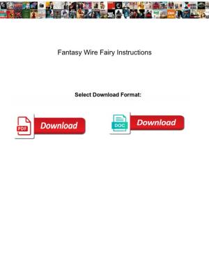 Fantasy Wire Fairy Instructions