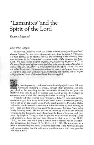 "Lamanites" and the Spirit of the Lord