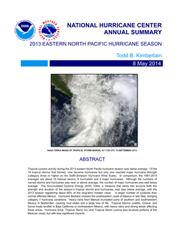 2013 Eastern North Pacific Hurricane Season
