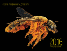 Center for Biological Diversity Annual Report, 2016