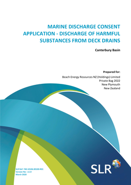 Marine Discharge Consent Application - Discharge of Harmful Substances from Deck Drains