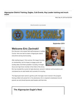 Welcome Eric Zavinski! Eric Zavinski Is the Newest Field Staff Employee in Lasalle Council