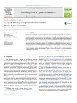 Analytical Debiasing of Corporate Cash Flow Forecasts