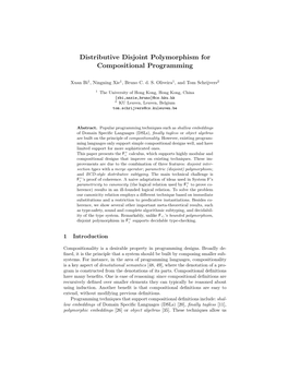 Distributive Disjoint Polymorphism for Compositional Programming