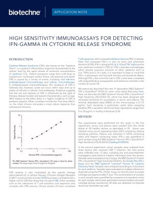 High Sensitivity Immunoassays for Detecting Ifn-Gamma in Cytokine Release Syndrome