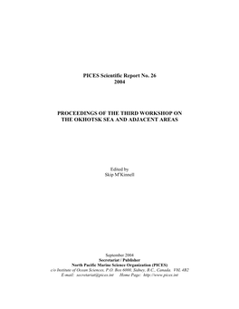 PICES Scientific Report No. 26 2004 PROCEEDINGS of the THIRD