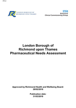 London Borough of Richmond Upon Thames Pharmaceutical Needs Assessment