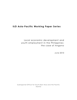 Local Economic Development and Youth Employment in the Philippines