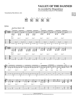 Valley of the Damned Guitar Tab