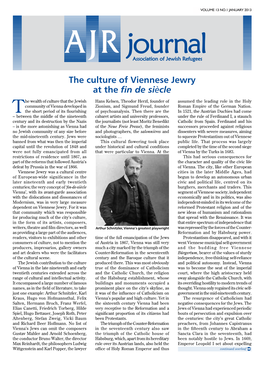 The Culture of Viennese Jewry at the Fin De Siècle